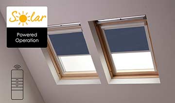 Solar-powered blinds for Roto skylights