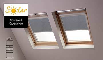 Solar-powered blinds for Rooflite skylights