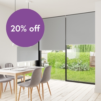 Roller blinds in a dining environment
