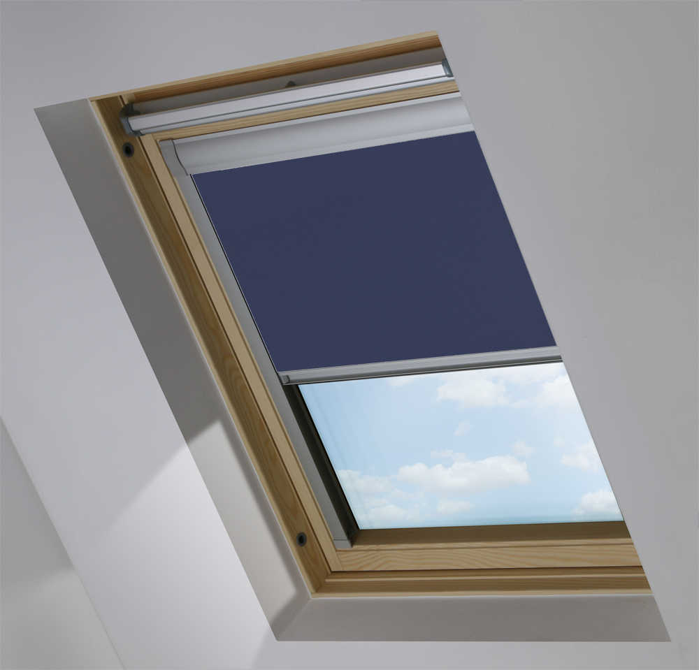 Made-To-Measure Premium Skylight Blind in Midnight Blue Blackout