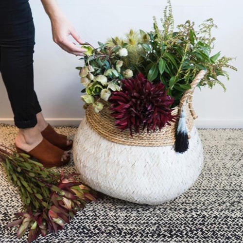 Wooden boxes and woven baskets